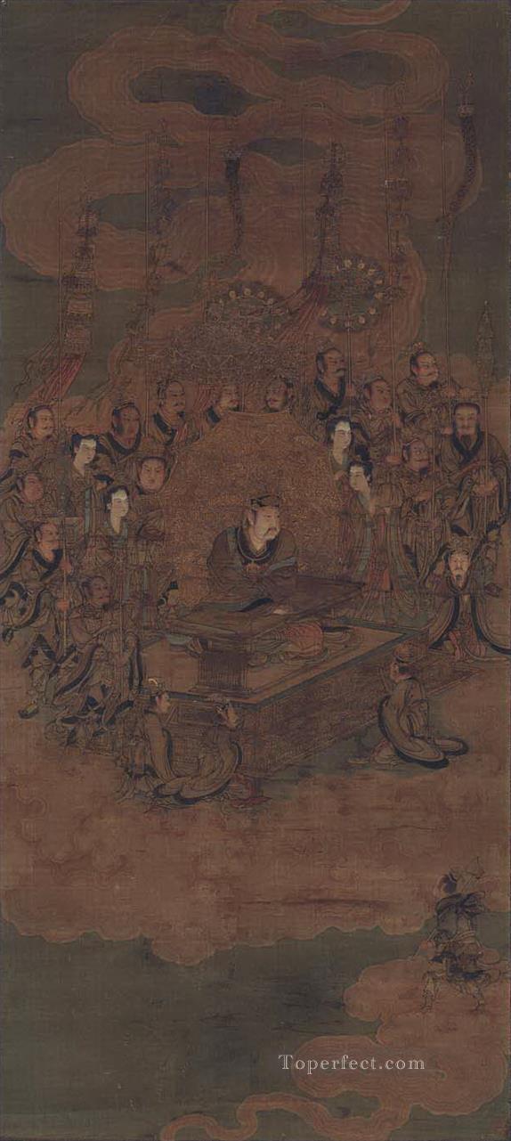 道教の天の神 呉道子 伝統的な中国語油絵